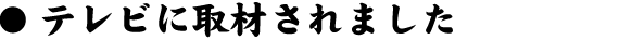 テレビに取材されました